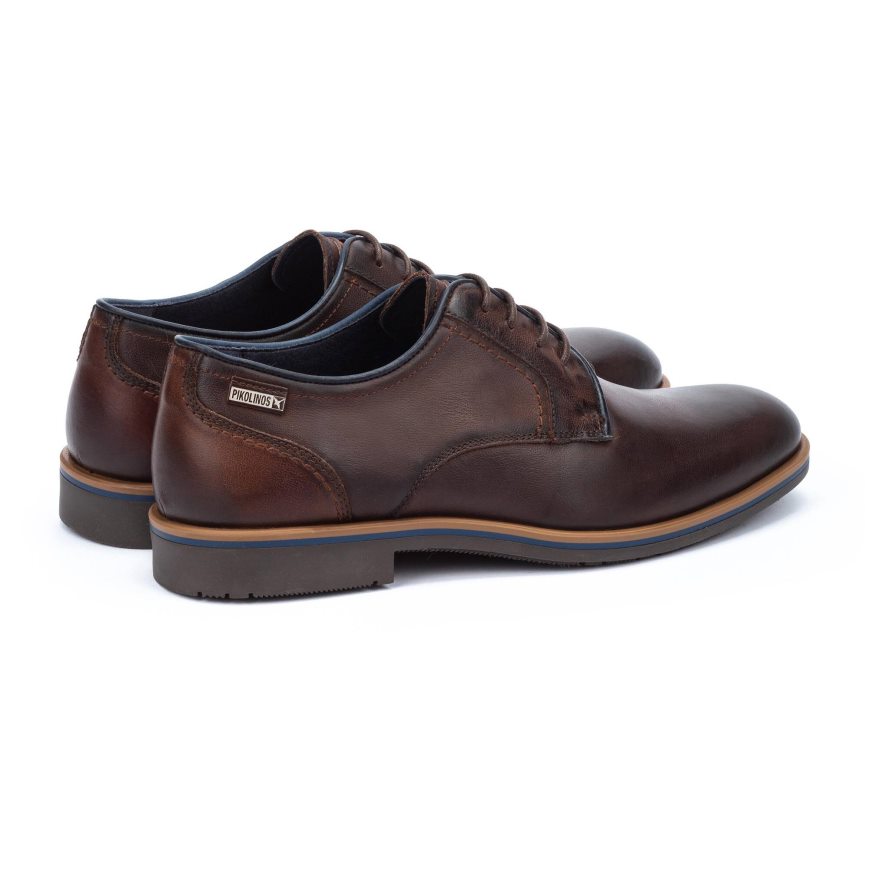 Men's Pikolinos LEON Lace Up Shoes Brown | NZ G901Q85